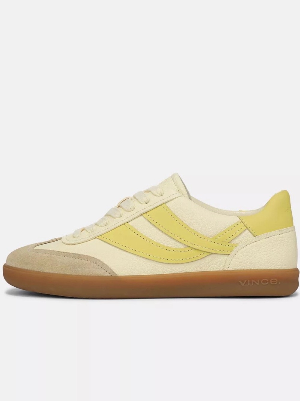 VINCE OASIS Leather & Suede Sneaker ChamomileYellow Size 41 EUC! perfect